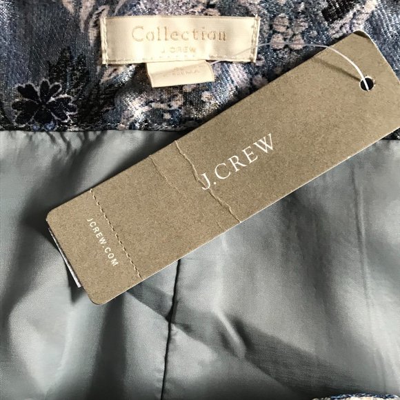NWT J. Crew Collection Blue Wrap Pencil Skirt Floral Jacquard - Picture 12 of 15